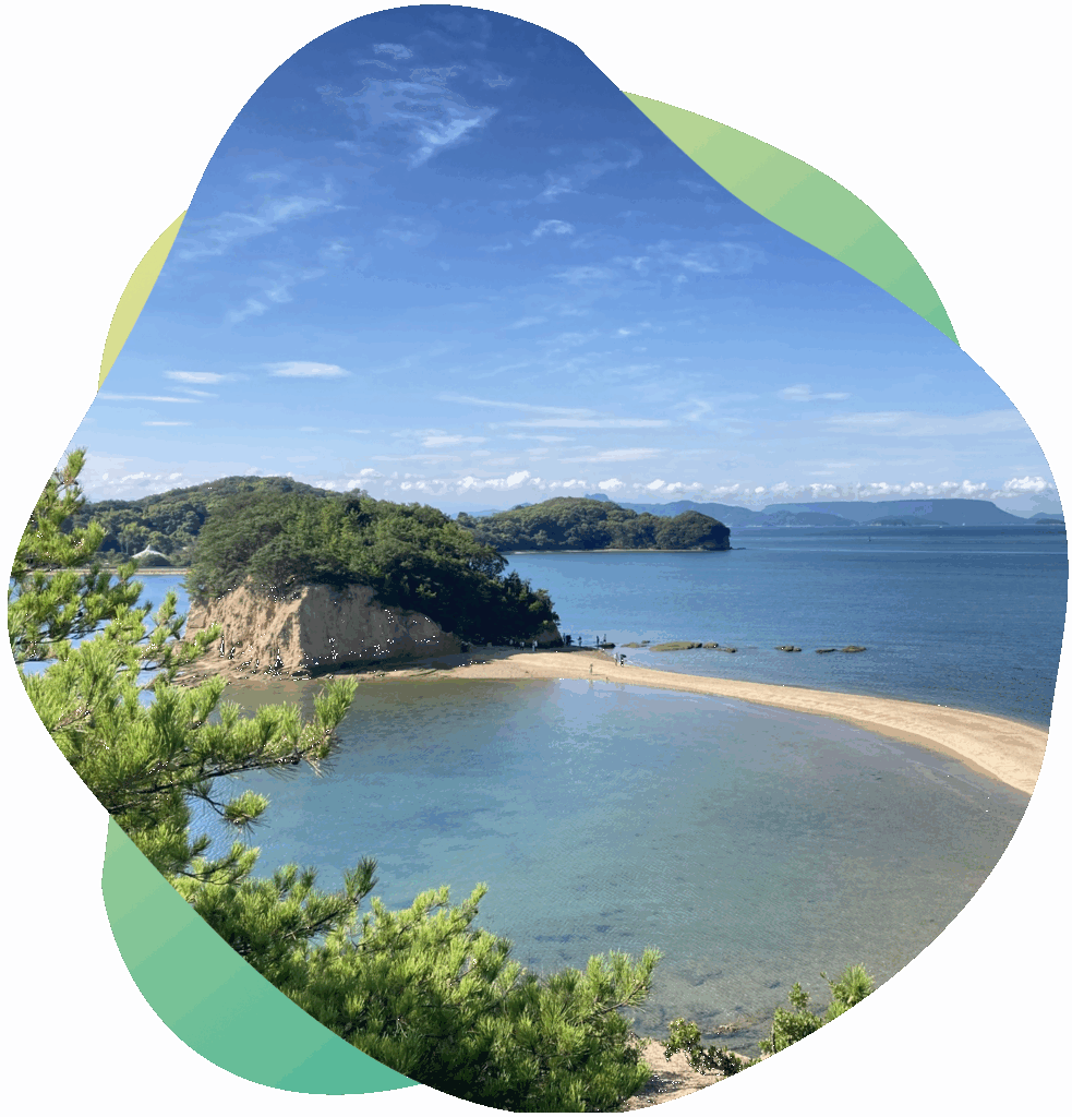小豆島のエンジェルロードの風景